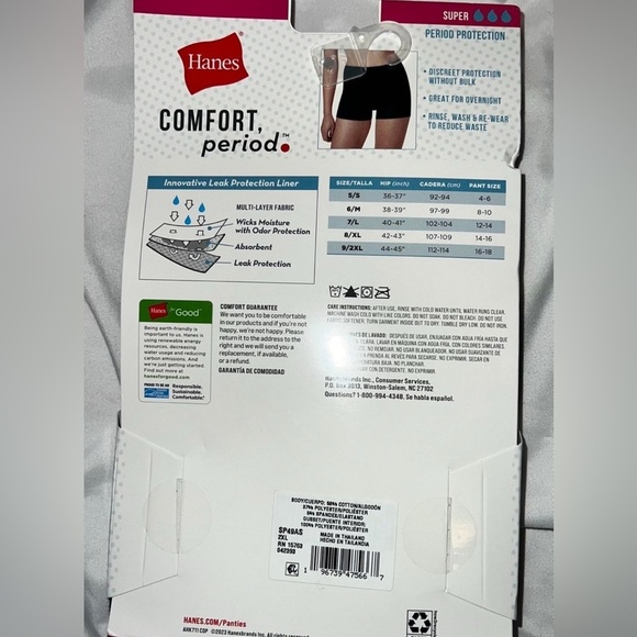 Hanes Comfort Period. Period underwear boyshorts 2xl - Picture 2 of 2